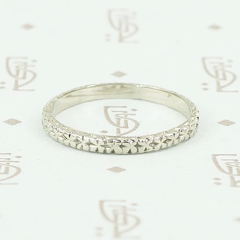 Treasure Recycled Revival band in white gold.