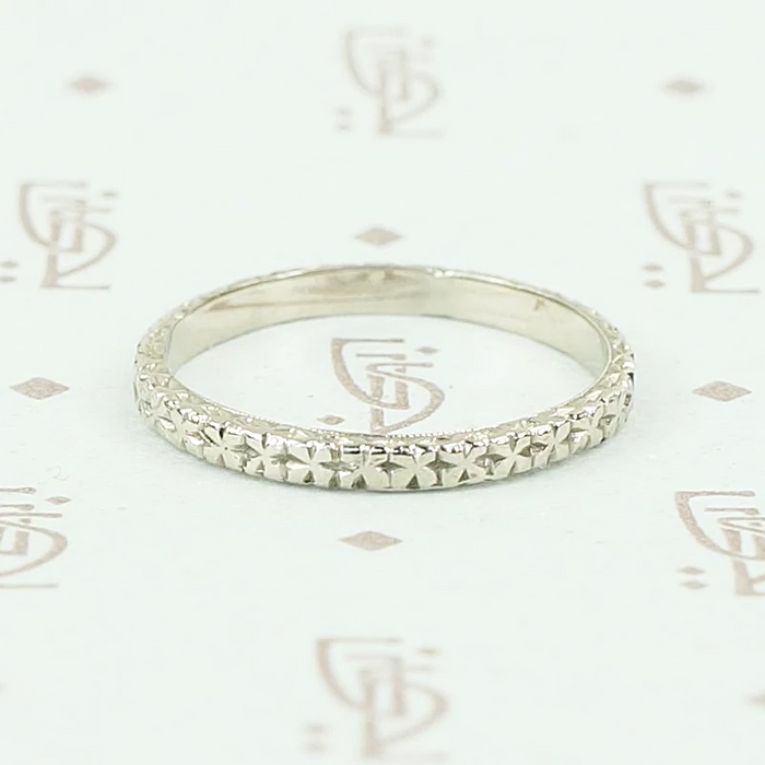 Treasure Recycled Revival band in white gold.
