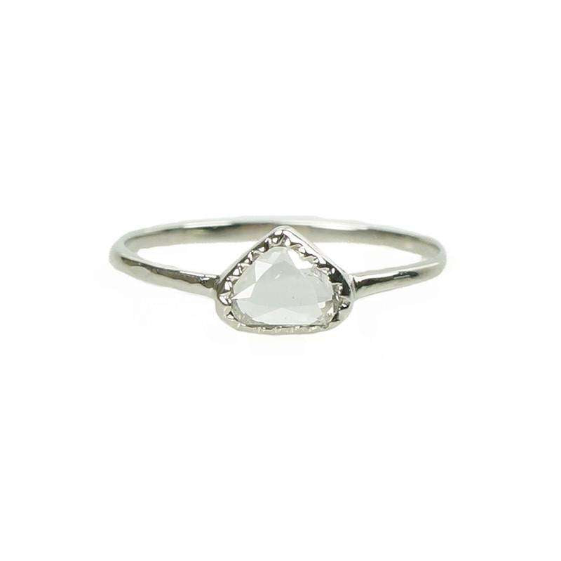 Triangular Table Cut Diamond set in White Gold by 720