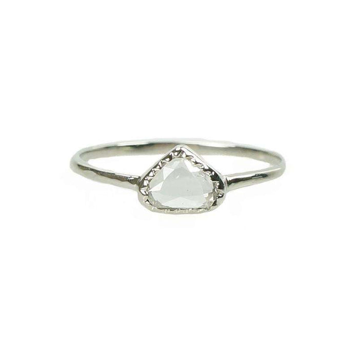 Triangular Table Cut Diamond set in White Gold by 720