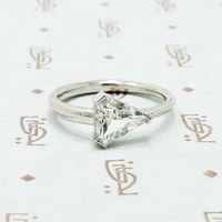 Shield Cut Diamond In Platinum Arrow Ring
