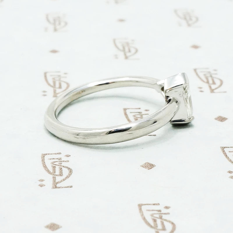 Shield Cut Diamond In Platinum Arrow Ring