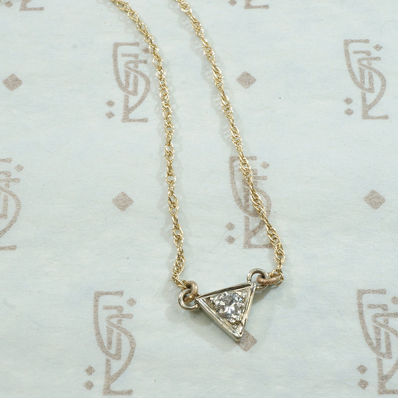 Re-cycled Diamond Triangle Necklace