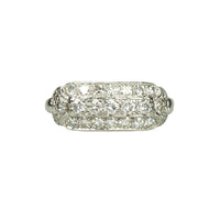 Vintage Platinum Band with 3 Rows of Diamonds