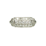 Vintage Platinum Band with 3 Rows of Diamonds