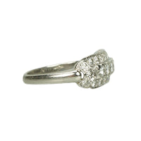 Vintage Platinum Band with 3 Rows of Diamonds