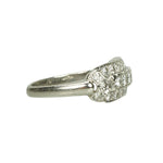 Vintage Platinum Band with 3 Rows of Diamonds