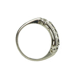 Vintage Platinum Band with 3 Rows of Diamonds