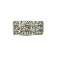 Retro Platinum Triple Row Diamond Band
