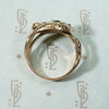 Green Garnet Set Double Snake Ring in Rose Gold