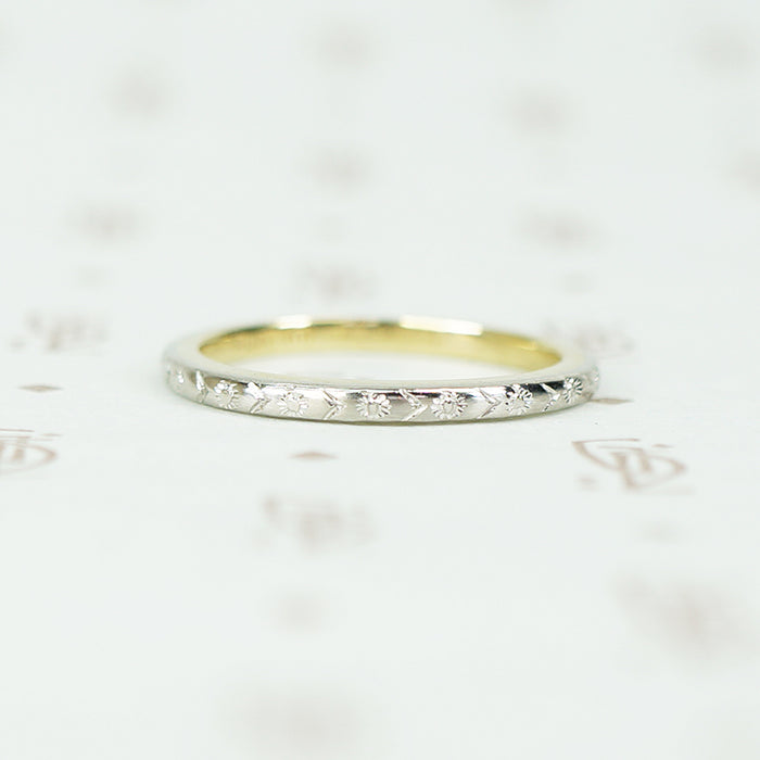 Vintage Edwardian Platinum on 18k Traub Wedding Band