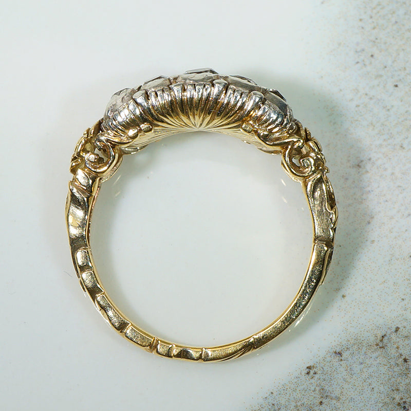 18th Century Double Diamond Hoop Ring