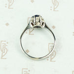 Mid Century Inky-Blue Sapphire Solitaire