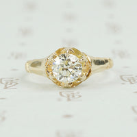 old european cut solitaire engagement ring in yellow gold