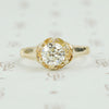old european cut solitaire engagement ring in yellow gold