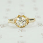 old european cut solitaire engagement ring in yellow gold