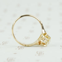 side view of old european cut engagement ring vintage
