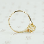 side view of old european cut engagement ring vintage