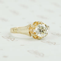 detail view of oec vintage diamond solitaire engagement ring