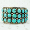 Wide Turquoise Covered Silver Cuff Bracelet