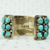 Wide Turquoise Covered Silver Cuff Bracelet