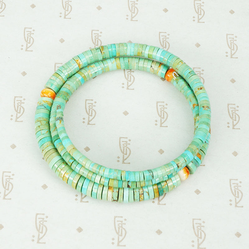 Heishi Bead Turquoise Wrap Bracelet