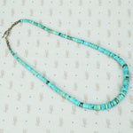 turquoise heishi bead necklace vintage 1970's