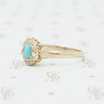 turquoise and rose cut diamond ring