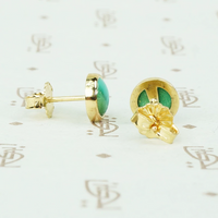 Vintage Turquoise in Recycled 14k Yellow gold Stud Earrings