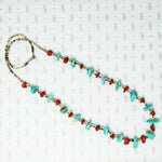 jasper turquoise heishi and silver necklace