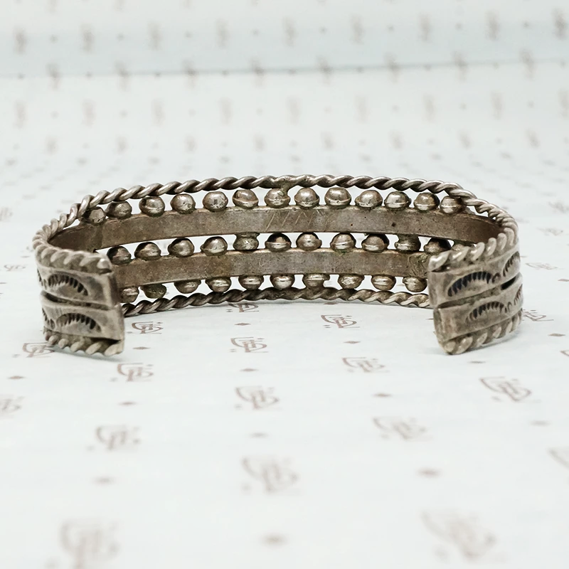silver turquoise vintage bracelet back