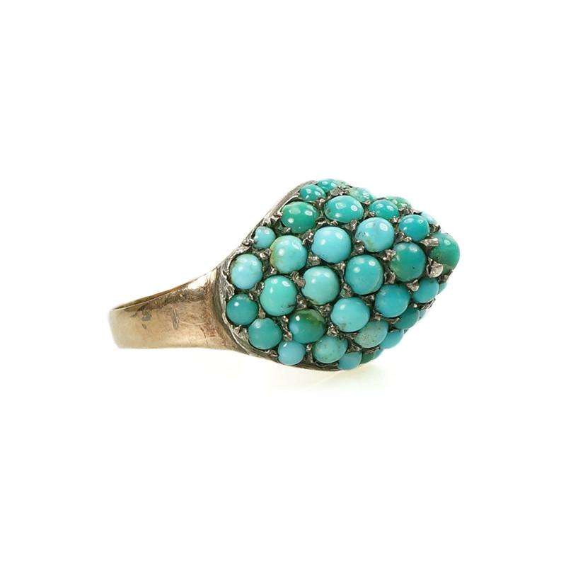 Vintage Pavé Turquoise Dome Ring