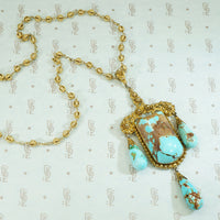 Silver Gilt Turquoise Necklace