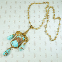 Silver Gilt Turquoise Necklace