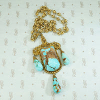 Silver Gilt Turquoise Necklace