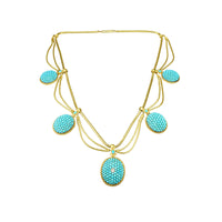 Stunning 19th century Turquoise Necklace in Original Fitted Box - Gem Set Love