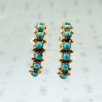 14k gold and turquoise hoop earrings