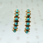 14k gold and turquoise hoop earrings