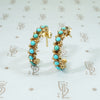 Vintage 14k Gold Turquoise Hoop Earrings