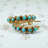 Vintage 14k Gold Turquoise Hoop Earrings
