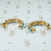 Vintage 14k Gold Turquoise Hoop Earrings