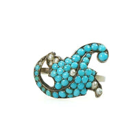 Pavé set Turquoise and split pearl Ring