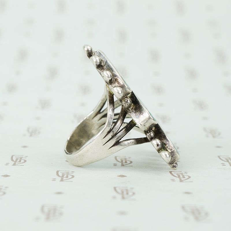 The Temple Vintage Turquoise and Silver Ring