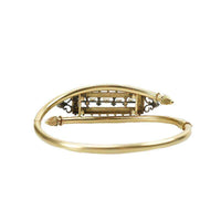 Victorian Gold Bangle Bracelet Turquoise Diamond and Pearl