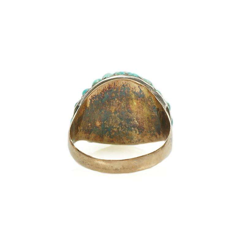 Vintage Pavé Turquoise Dome Ring