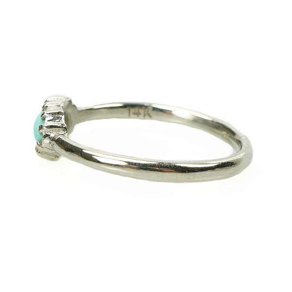 Lovely Vintage Persian Turquoise Ring in 14k white gold by 720