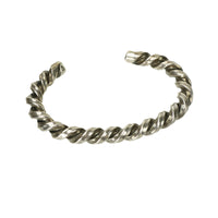 Twisted Silver Cuff Bracelet - Gem Set Love