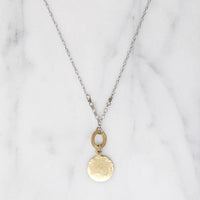 Two Tone Golden Disc Necklace by brunet
