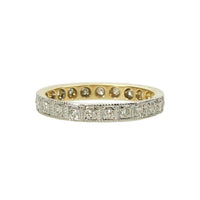 Deco Platinum on 18k Yellow Gold Eternity Band