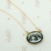 Carved Agate Mourning Necklace c1820